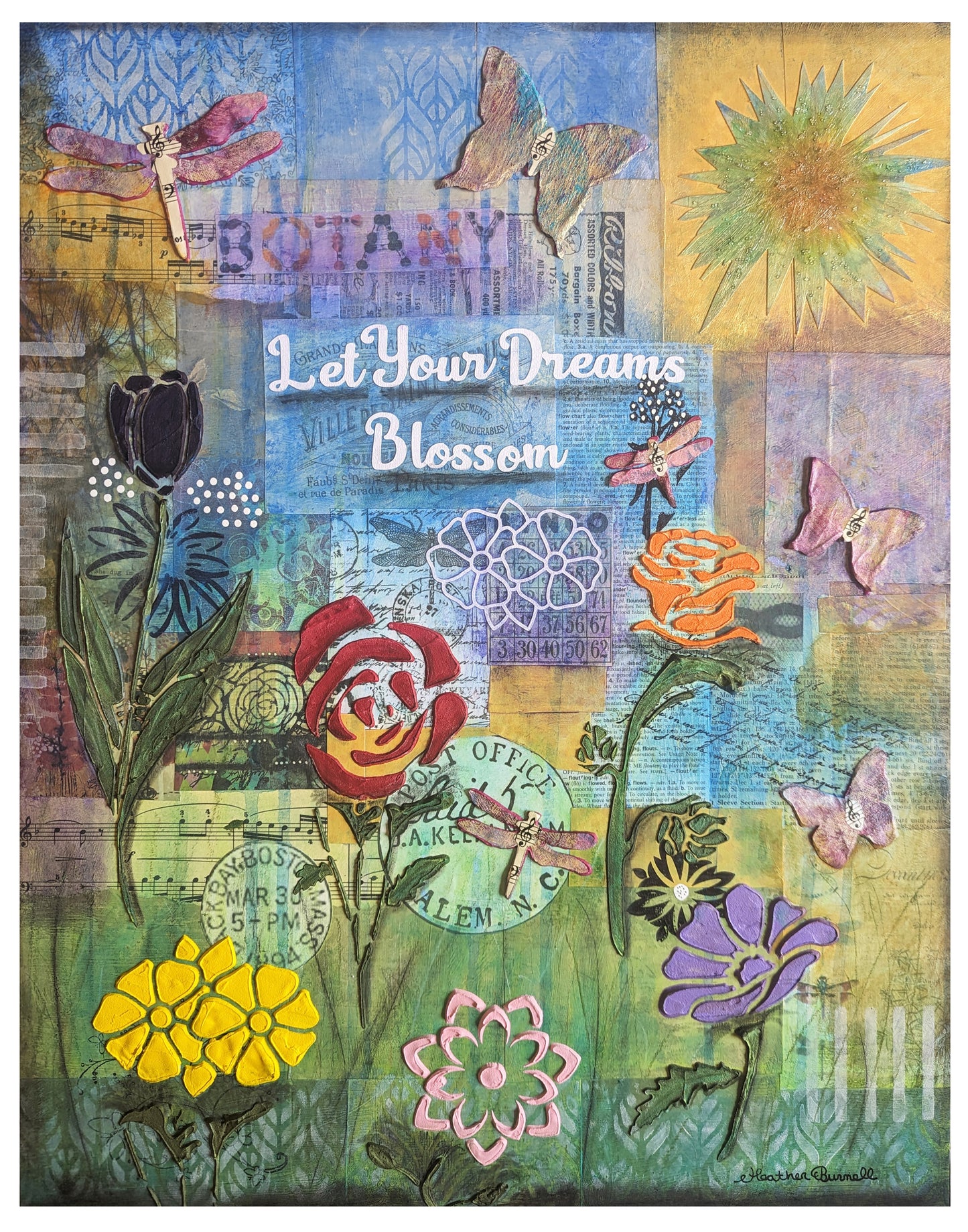 Let Your Dreams Blossom 11" x 14" Print in a 12.5" x 15.5" White Frame