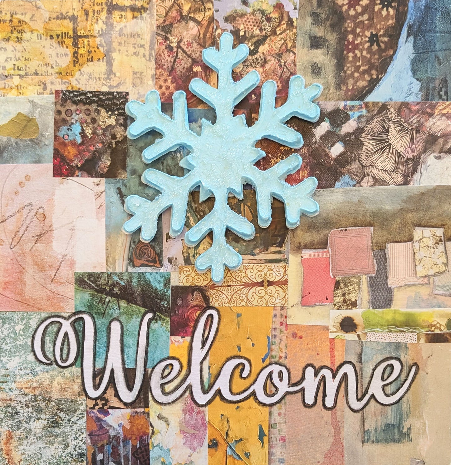 Welcome with Snowflake, Heart, Shamrock, Sun, Fir Tree & Leaf