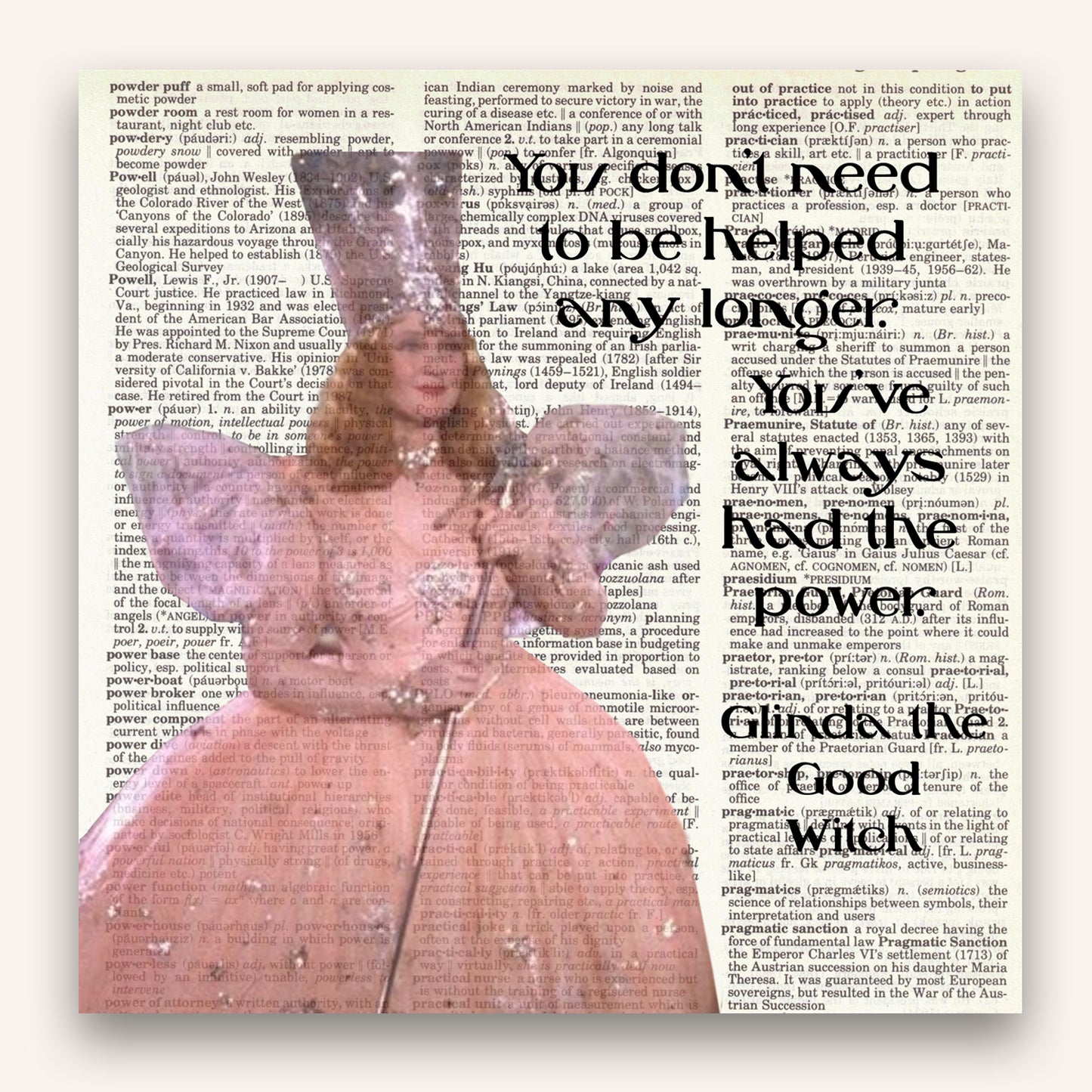 Glinda - Hanging Print on 6x6" Board