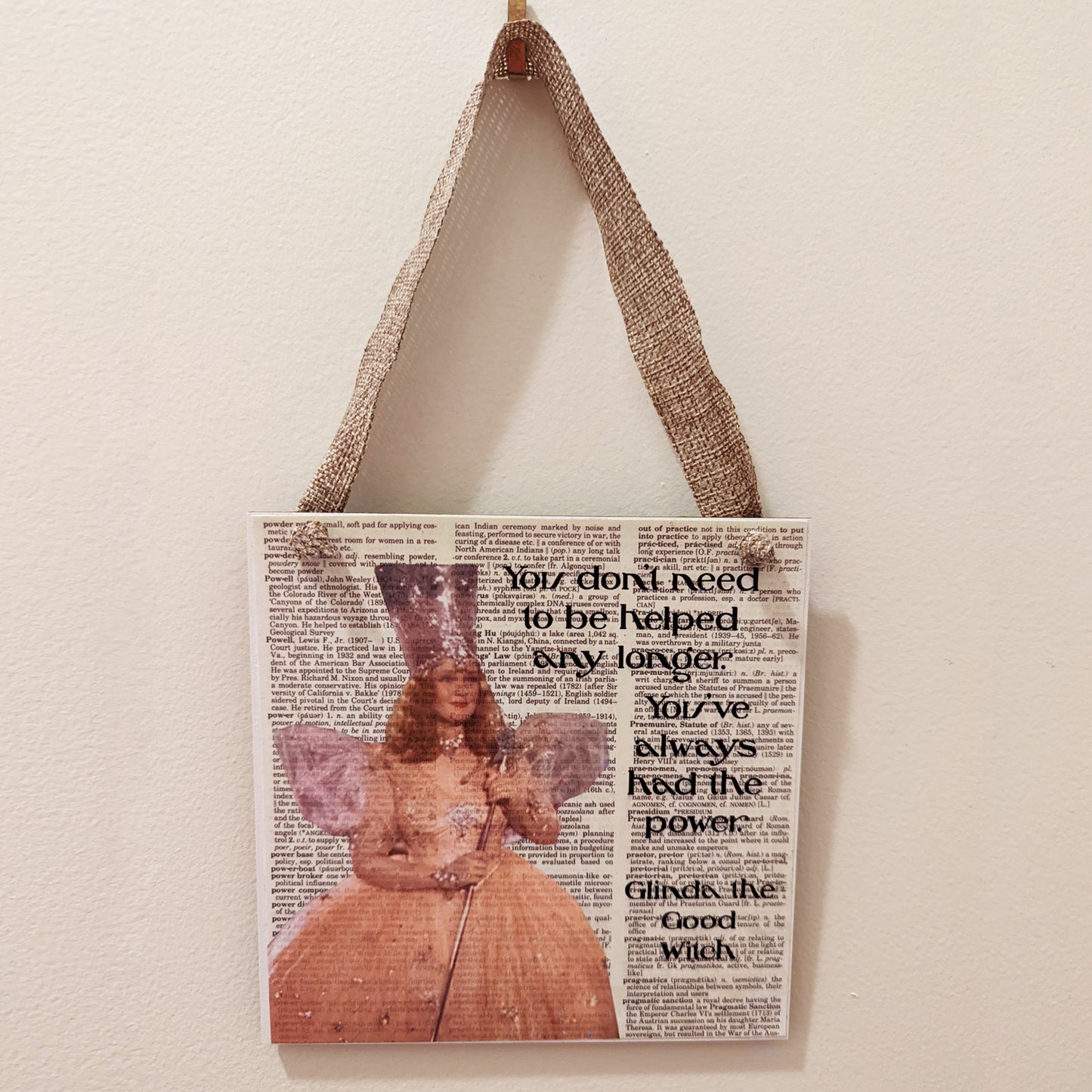 Glinda - Hanging Print on 6x6" Board