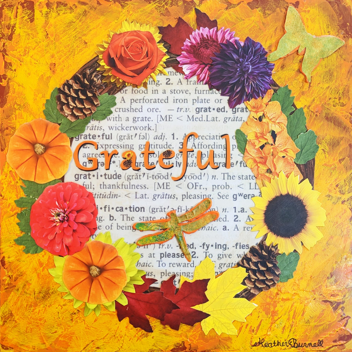 Grateful on 1 inch Wooden Board