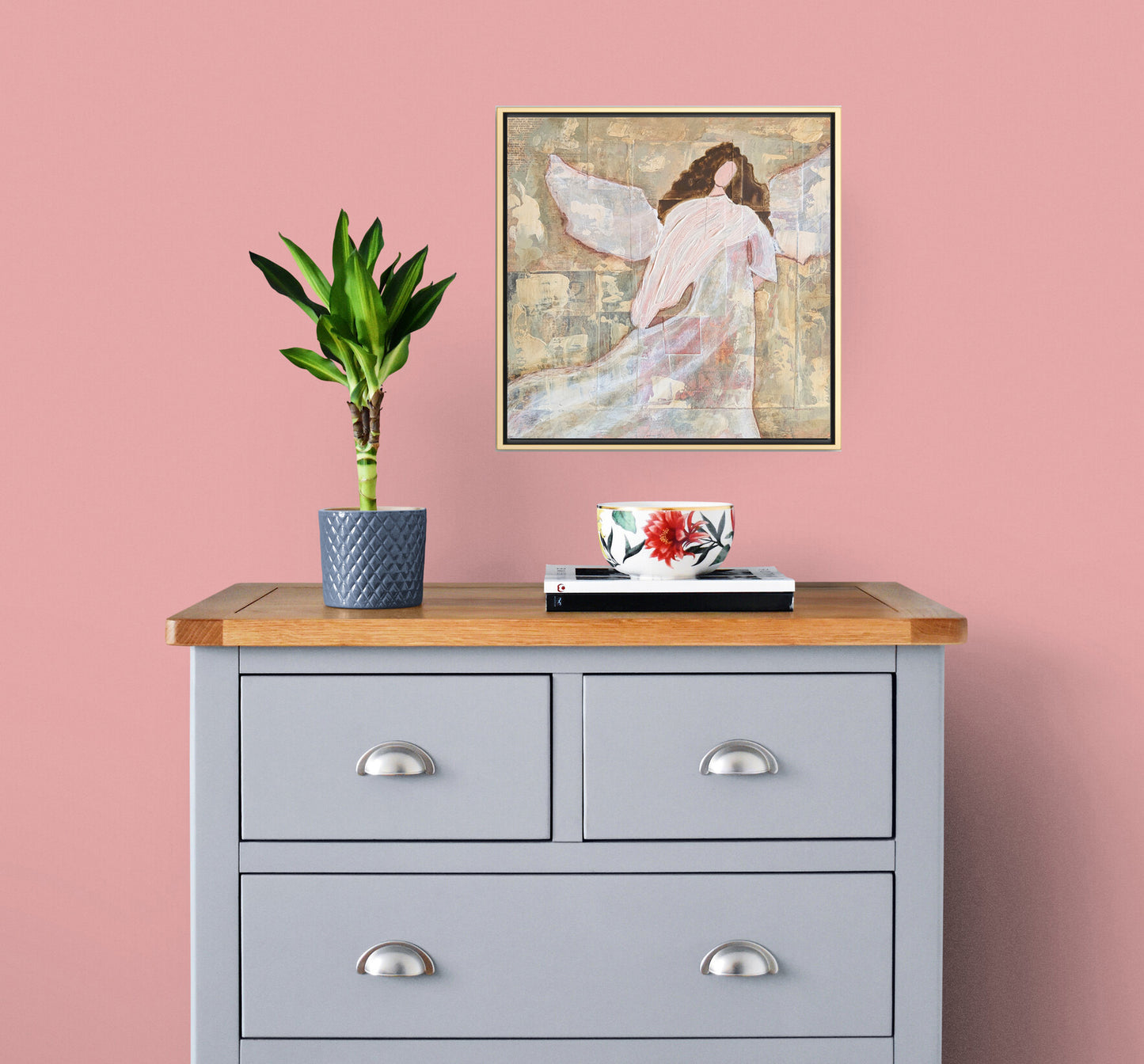 Angel in White Dress - Gold Frame