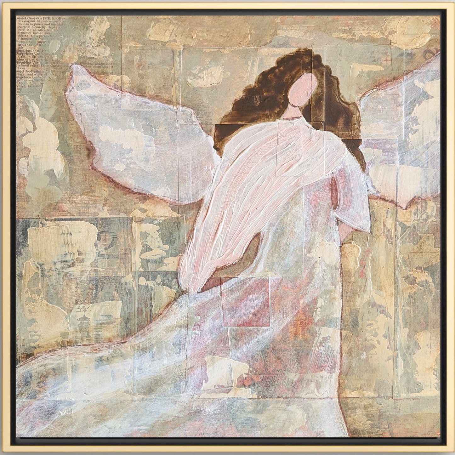 Angel in White Dress - Gold Frame