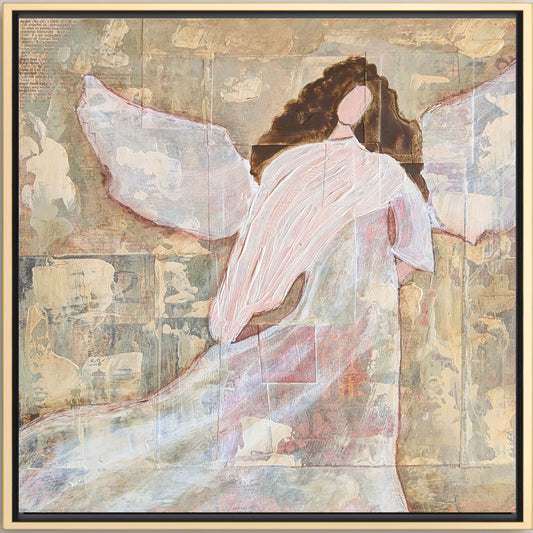 Angel in White Dress - Gold Frame