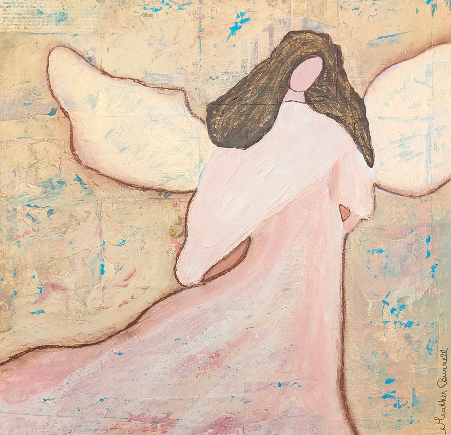 Angel in Pink & White Dress