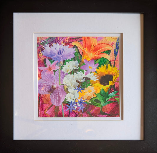 Color Riot - Black Frame - 7.25 x 7.25 matted in a 14 x 14" frame