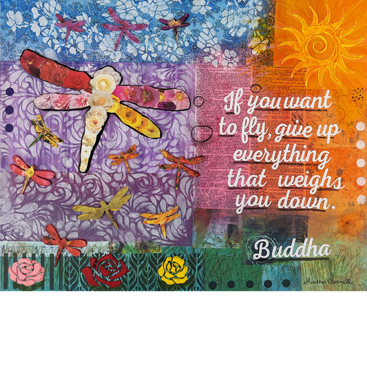 If You Want to Fly | Buddha Quote Art