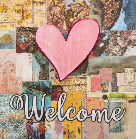 Welcome with Snowflake, Heart, Shamrock, Sun, Fir Tree & Leaf