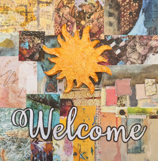 Welcome with Snowflake, Heart, Shamrock, Sun, Fir Tree & Leaf