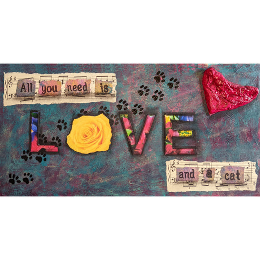 All You Need is Love & a Cat Magnet (ver. 2) 3" x 6"