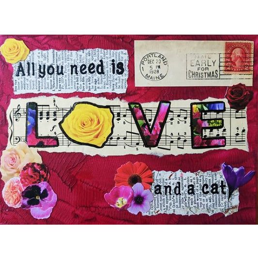 All You Need is Love & a Cat Magnet 3.5" x 5"